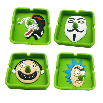 Carton Rick Silicone Ashtray With 4 Holding Slots