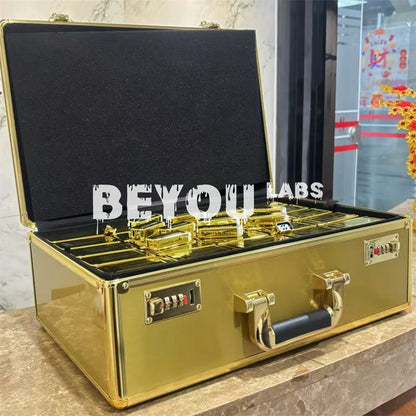 2000mg Muhameds ACE Ultra Empty Diamonds Gold Carts Suitcase USB Rechargable Electric Vape Blinker Light Up Pod Kit
