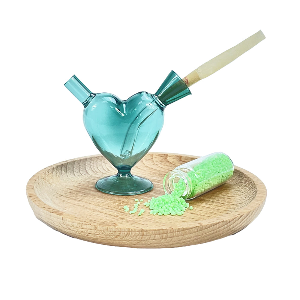 Glass Heart Tube Tobacco Smoking Pipe Slide Bowl Pipes