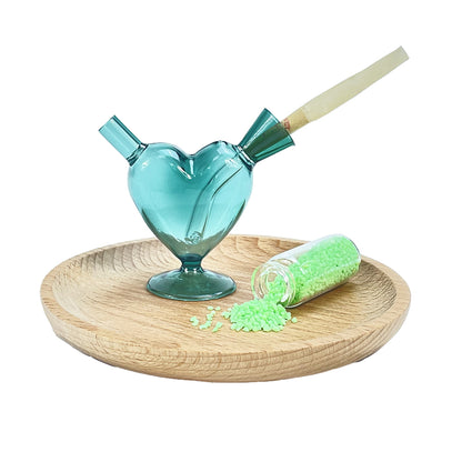 Glass Heart Tube Tobacco Smoking Pipe Slide Bowl Pipes