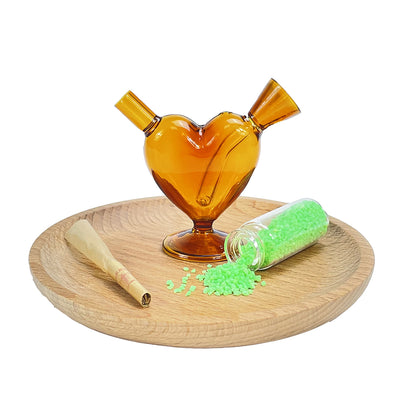 Glass Heart Tube Tobacco Smoking Pipe Slide Bowl Pipes