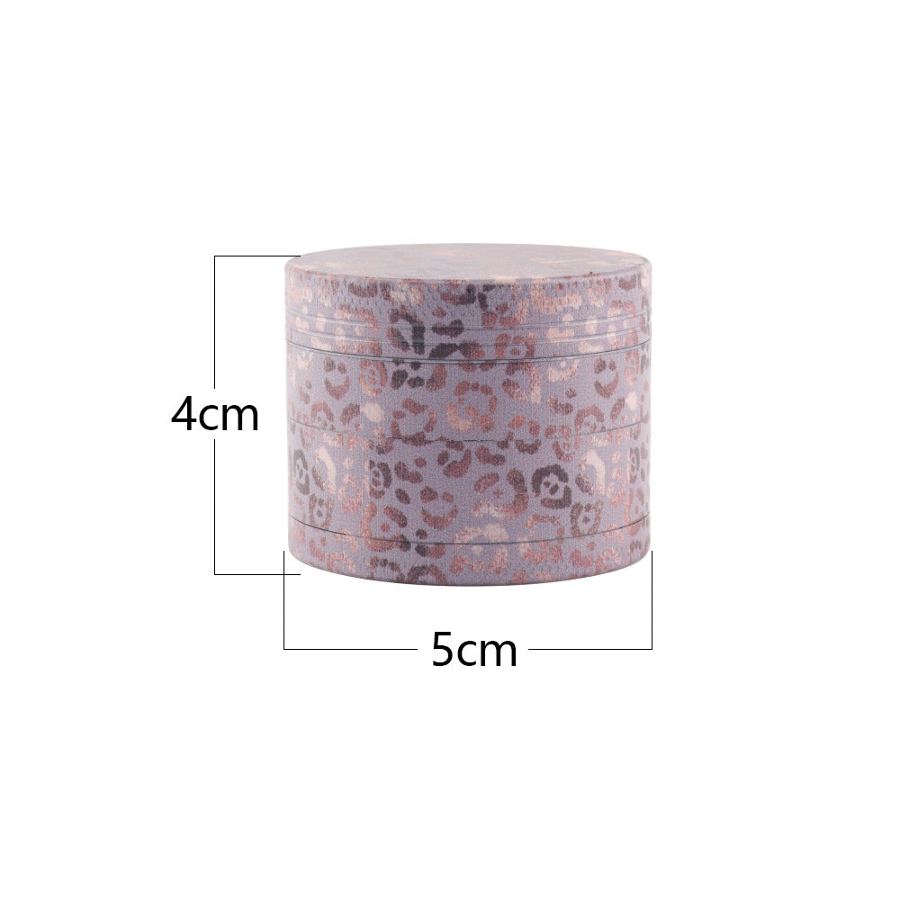 Pink Leopard Print Aluminum Herb and Tobacco Grinder, Herbal Grinder, 4 layers