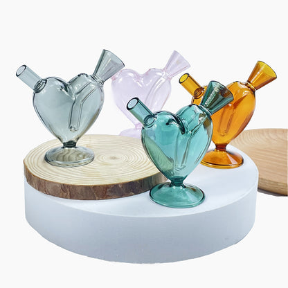 Glass Heart Tube Tobacco Smoking Pipe Slide Bowl Pipes