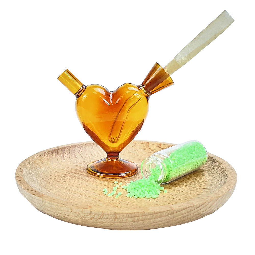 Glass Heart Tube Tobacco Smoking Pipe Slide Bowl Pipes