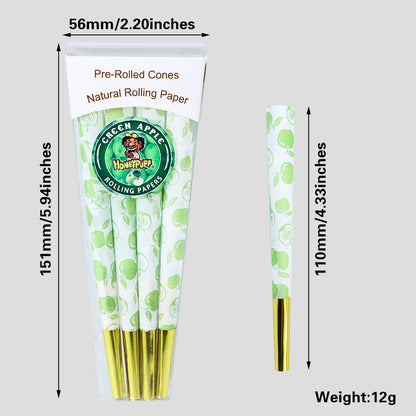 Multiple flavors Pre Rolled Cones Cigarette Natural Rolling Papers with Tips (110mm/4.33inch)